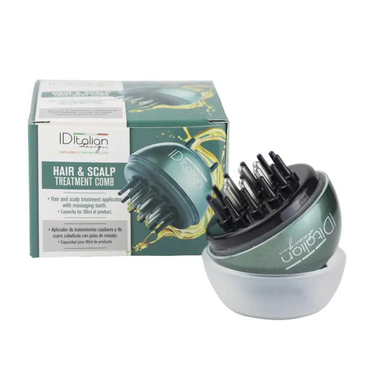 ID Italian Design - Aplicador para Cuero Cabelludo con Peine Masajeador, Depósito 30 ml, Distribución Uniforme - 1