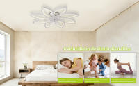 Lámpara Ventilador de Techo LED Diseño de Pétalos con Mando a Distancia, Motor DC Silencioso de 6 Velocidades, Luz Regulable 3000K-6000K, Temporizador, Ideal para Dormitorio y Salón - details 2