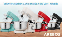 AREBOS Procesador Alimentos 1500 W con 2 x 6L Tazón de Mezcla Acero Inoxidable - details 1