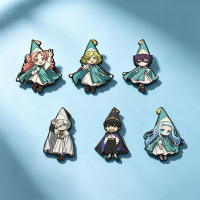 6Pcs Pin De Enamel Con Sombrero De Bruja De Anime Broche Colección De Chibi Lindo Para Mochilas Estilo Japonés Material Metal - details 1
