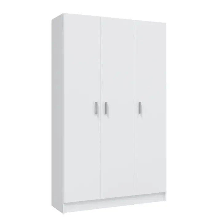 MOBELCENTER - Armario Multiusos Auxiliar 3 Puertas con Escobero - Color Blanco - Medidas: Ancho: 109 cm x Fondo: 37 cm x Alto: 180 cm - (1232) - 1