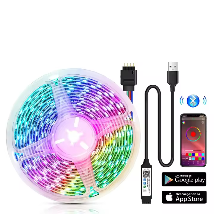 Fresnel LED RGB De Tira USB Luz Cambiante Bluetooth Control Remoto Música Sincronizada DIY Lámpara De Ambiente Para TV Pared Habitación Decoración De Hogar - 1