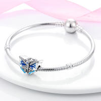 Encanto De Mariposa Plateado En Plata Con Circonia Bola Redonda Colgante Para Pulsera O Collar DIY Joyería De Moda Irregular - details 22