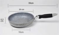 Wok De Cerámica No Adherente Duradera Para Sartén De Freír Con Inducción Y Gas Estilo De Cocina Eco-amigable 28cm Herramienta De Cocina Para Carne - details 6