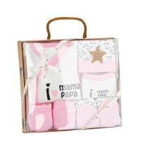 SET NACIMIENTO 0-6 MESES MODELO I LOVE MAMA-PAPA ROSA/ ROJO/ AZUL DE INTERBABY - details 3