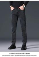 Nuevos Jeans De Invierno Para Hombre Cálidos Con Fleece Pantalones Casuales De Algodón Elásticos Estilo Recto Moda Con Cierre De Cremallera - details 6