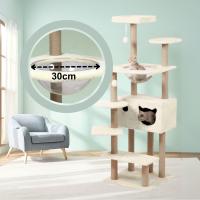 CATURE, Árbol Rascador para Gatos, 153 cm de Altura, Color Beige, con Casa y Plataformas, 50x50 cm Base - details 2