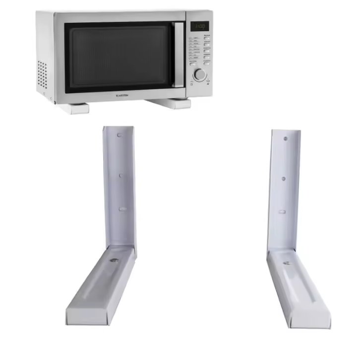 STARLEY-Soporte Pared Universal para Microondas, Extensible con 2 Brazos, Escuadras Plegables, Blanco, Ajustable 28/45.2x23.2x4.7cm hasta 30kg - 1