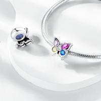 Encanto De Mariposa Plateado En Plata Con Circonia Bola Redonda Colgante Para Pulsera O Collar DIY Joyería De Moda Irregular - details 147