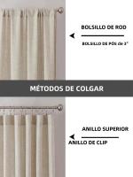 Cortinas De Lino 84 Pulgadas 1 Panel Set Cortina Semi Transparente Algodón Clásica Para Sala De Estar Rojellera De Bolsa De Rodillo Filtro De Luz - details 3