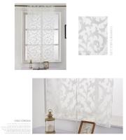 Cortina Cortina De Cocina LEEJOOM Moderna Tratamiento De Ventana Balón Textil Doméstico Transparente Panel Tulle En Blanco Y Negro Jacquard - details 1