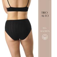 FEVI | Pack de 3 Braguitas Bikini Tiro Alto | 95% Algodón | Suaves y Transpirables | en 1 o 3 Colores: Negro, Beige, Blanco - details 0