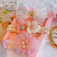 3Pcs Lote Diadema De Encaje Con Lazo Para Bebés Niñas Diademas Elásticos Con Flores Estilo Coreano Para Fotografía De Recién Nacidos - details 1