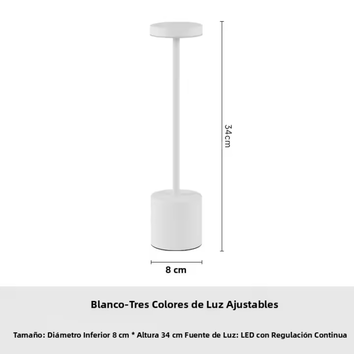 Lámpara De Escritorio LED Recargable Con Táctil 3 Temperaturas De Color Metal Luz Ambiente Creativa Para Hotel Decoración De La Habitación - 1