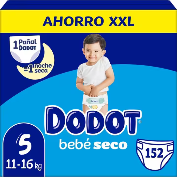 Dodot Bebé Seco, Formato XXL, Tallas 3 a 7. Pañales Bebé con Triple Sistema de Protección Antifugas, Nº 1 Ultra Seco, Triple Capa Absorbente, Piel de tu Bebé Seca hasta 12h. - 1