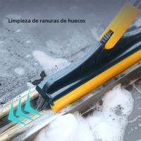 Cepillo De Piso Giratorio Con Mango Largo Escobilla De Cerda Rígida Para Ventanas 2 En 1 Para Limpieza De Baño Y Cocina Rincones Y Esquinas - details 3