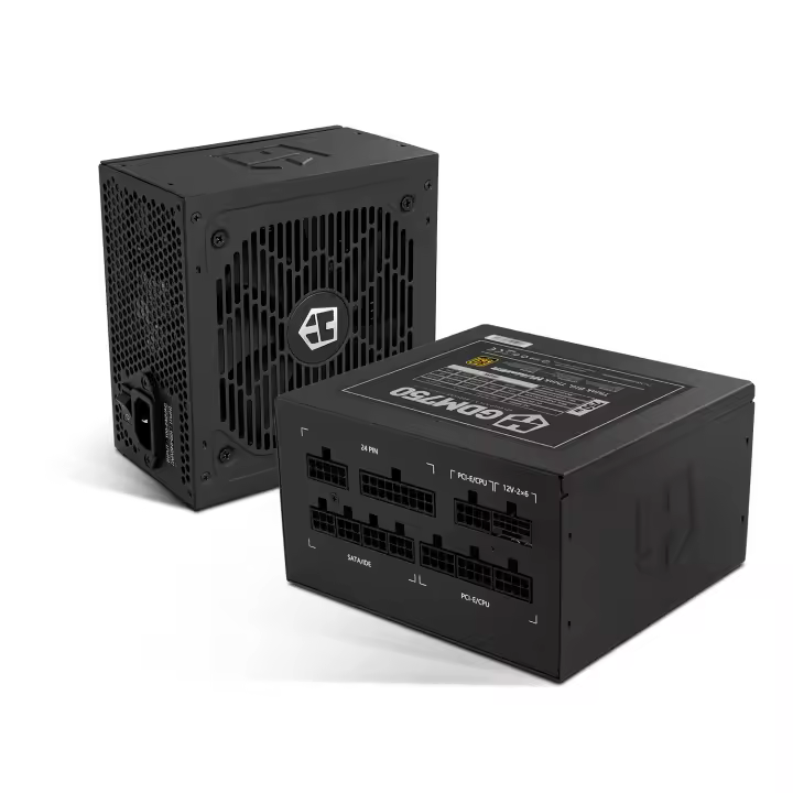 NOX Xtreme Products Hummer GDM 750W Gold – Fuente de alimentación Modular ATX 3.1 80 Plus Gold, Ventilador silencioso 120 mm, PCIe 5.1, eficiencia 90%, Cables Planos Extra Largos - 1