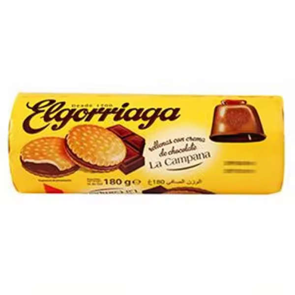 Galletas ElGorriaga 180 gramos - Galleta rellena de crema de chocolate - Caja de 24 unidades - 1