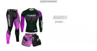 Conjunto De 3 Piezas De Lucha Bruta Jiu Jitsu MMA Camiseta + Pantalones Muay Thai Boxeo Shorts Deportivos Para Entrenamiento - details 3