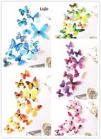 12pcs Parches De Pared Decorativos 3D Mariposa Arcoíris PVC Para Decoración Del Hogar Sala De Estar Estilo Moderno Adhesivos De Pared - details 4
