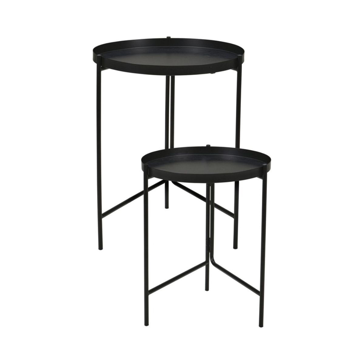 Set de 2 mesas auxiliares negro Ø36/Ø31 cm