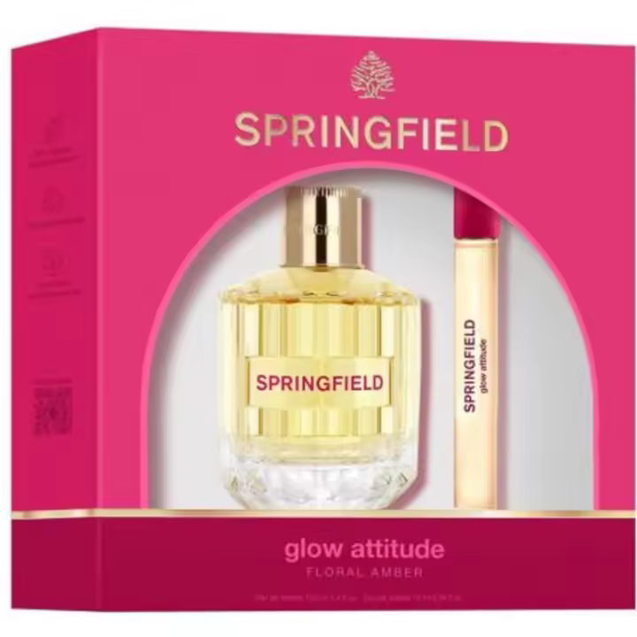 SPRINGFIELD | Glow Attitude Eau de Toilette Mujer 100 ml + Mini 10 ml – Perfume Femenino Floral, Fresco y Luminoso - 1