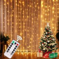 Luz De Cinta De Cortina 1pc Con Control Remoto Y 8 Modos De Iluminación USB Poderado Decoración De Hogar Para Navidad Y Año Nuevo - details 0