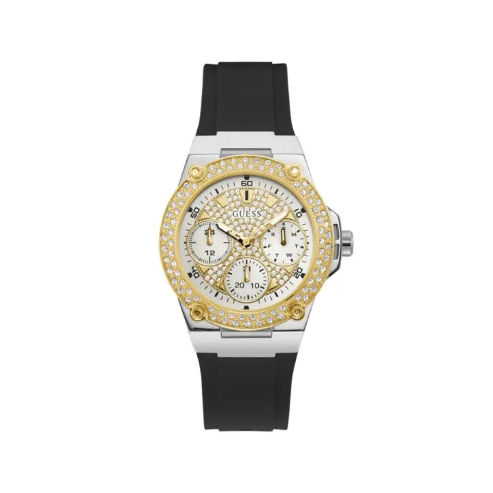 Guess Reloj Mujer Caja De Acero Pulsera Silicona De Color Negro Resistente Al Agua 5 Atm W1291l1 - 1