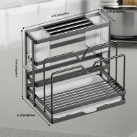 Organizador De Cocina De 5 En 1 Montado En La Pared Acero Inoxidable Resistente Hasta 20lbs Para Cuchillos Y Tablas De Cortar - details 3