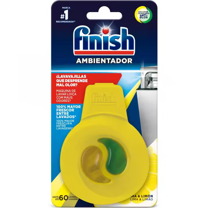 Finish Ambientador Lavavajillas Limón, Evita Mal Olor, Aroma Fresco Lima Limon, Frescor - 1