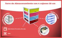 Banner - Torre de almacenamiento con 4 cajones