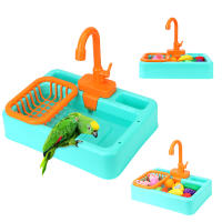 Baño De Papagayo Automático Con Grifo Piscina De Natación Dispensador De Agua Para Cages De Pájaros Juguete Para Aves - details 0