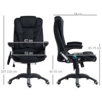 Vinsetto sillón de oficina sillón de masaje con función de calor sillón ejecutivo con función de masaje silla giratoria de altura regulable silla gaming ergonómica masaje 68 x 72 x 110-120 cm - details 2