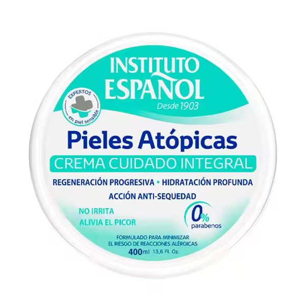 Instituto Español - Crema corporal Pieles Atópicas cuidado integral tarro 400 ml con triple acción (hidratación intensa, anti-sequedad y regeneración) 0% parabenos para piel sensible y atópica — ROUA - 1