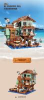 Bloques De Construcción Creativos De Pesca Cabin Wharf Modelo De Pueblo Con Figuras Mini Bricks Juguete Para Niños - details 0