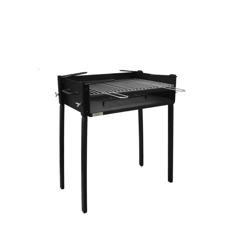 KDOX - Barbacoa rectangular 40x60cm 75cm altura- Negro forja carbón y leña - 1