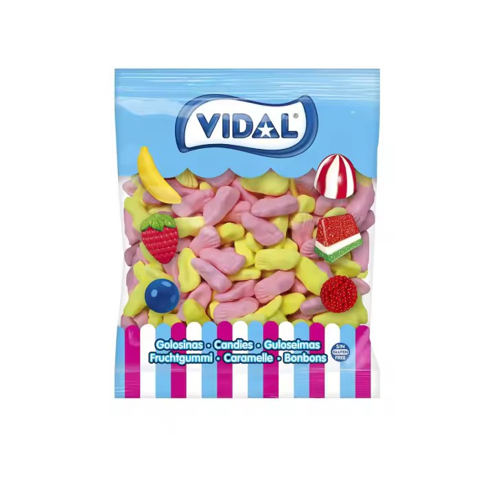 Vidal Pies Surtidos - Bolsa de 250 ud - Gominolas, chucherías Sin Gluten y Sin grasa - 1