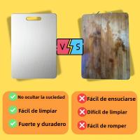 Placa De Corte De Titanio Doble Cara Para Cocina De Grado Alimenticio Uso Para Carne Frutas Y Verduras Placa De Cortar Rectangular De Acero Inoxidable - details 8