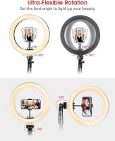 FGNS Trípode Soporte con Clip para móvil, Trípode de 2.1m y/o aro de luz led de 3 colores de 30cm/12'' regulable ara selfie, fotografía, maquillaje, streaming Youtube, Tik Tok - details 2