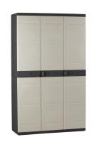 Armario Multiusos de 3 Puertas con 4 Baldas - 176 x 105 x 41 cm - Beige / Negro Recamania Plastiken - details 3