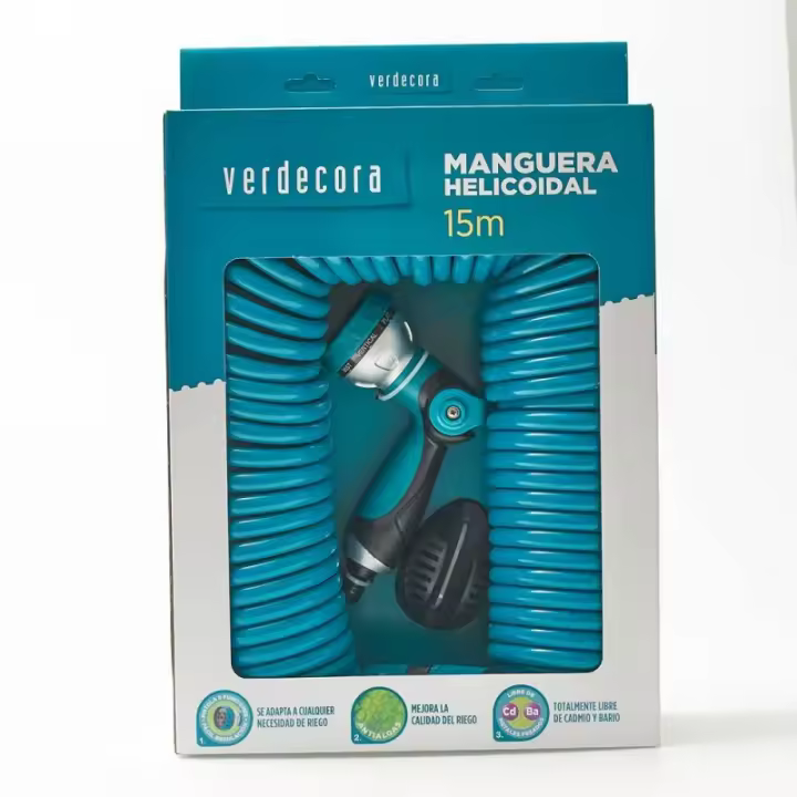 Verdecora MANGUERA HELICOIDAL 15M CON PISTOLA VERDECORA - 1