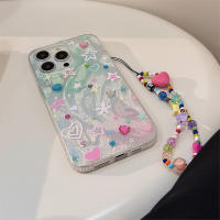 Funda De Teléfono Estrellada Y Corazón En Colores Coreano Para iPhone 17 Air 16 15 14 12 13 11 pro Max Con Cadena Resistente Al Choque Y Duro - details 10