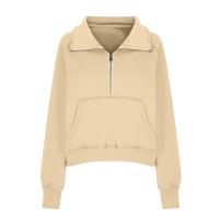 Nueva Sudadera De Mujer Con Capucha Cuello Erguido Otoño Invierno Color Sólido Fleece Manga Larga Bolsillos Cierre Media Pullover Suave - details 70