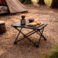 Aktive Camping - Mesa plegable camping, 43x40x31 cm, topes antivuelco, estructura acero, peso máximo soportado 30 kg, bolsa transporte asa hombro, mesa camping plegable - details 2