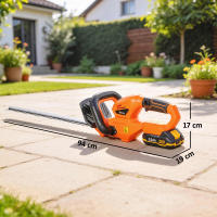 Outsunny Tijeras Cortasetos Eléctrico, Cortasetos Batería 18V con Batería de 2000mAh, Hoja de Doble Acción de 51 cm, Motor sin Escobillas y Cargador para Setos, Césped, Naranja - details 8