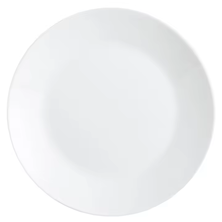 LUMINARC ZELIE Caja 12 Platos Llanos Opal 25CM Blanco Brillo Fabricado en Francia Reciclable - 1