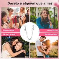 Encanto De Mariposa Plateado En Plata Con Circonia Bola Redonda Colgante Para Pulsera O Collar DIY Joyería De Moda Irregular - details 174