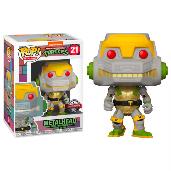 FUNKO POP! TMNT - METALHEAD EXCLUSIVO, 52245, Nº 21, FIGURA COLECCIONABLE DE VINILO, ENVÍO URGENTE 24-48 HORAS, TIENDA CON LICENCIA OFICIAL, JUGUETES, TELEVISION, TORTUGAS NINJA, VERDES, ROBOT, MUÑECOS, CABEZONES - 1