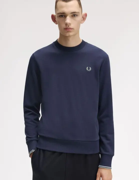 Sudadera Fred Perry Crew Neck Marino Hombre - 1