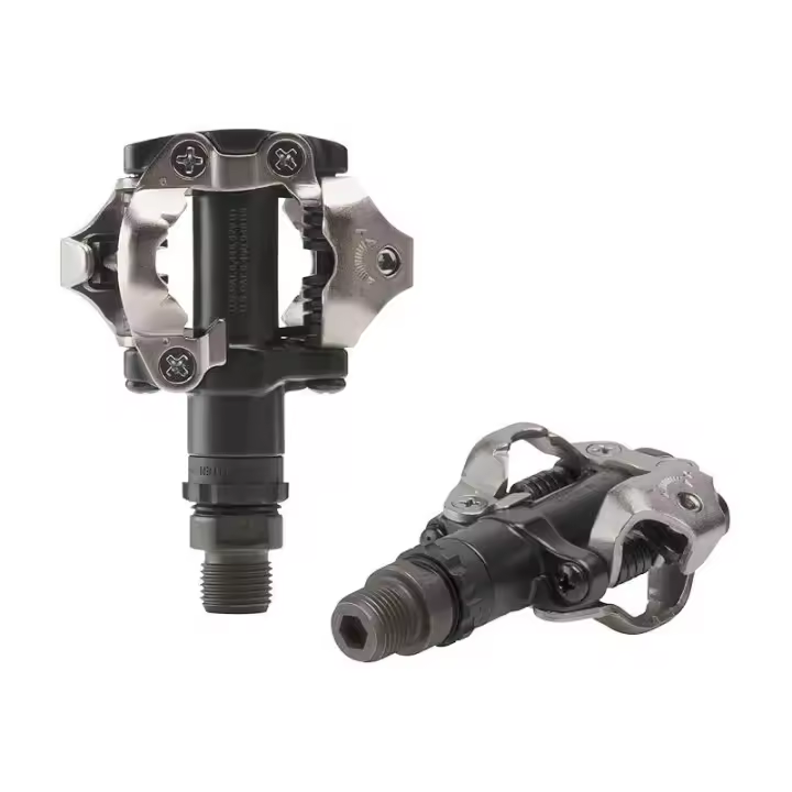 Shimano - Pedales M520 SPD para bicicleta de montaña, con calas SM-SH51 incluidas, eje de cromoly y rodamientos sellados de bajo mantenimiento, diseño compacto y antilodo - 1